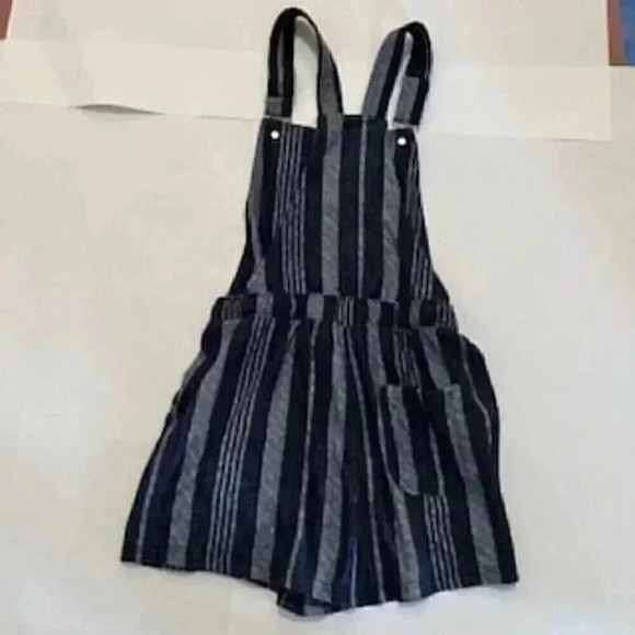 No Boundries Blue Striped Knit Shortalls Overalls Girls Size XS (1) - Picture 6 of 10